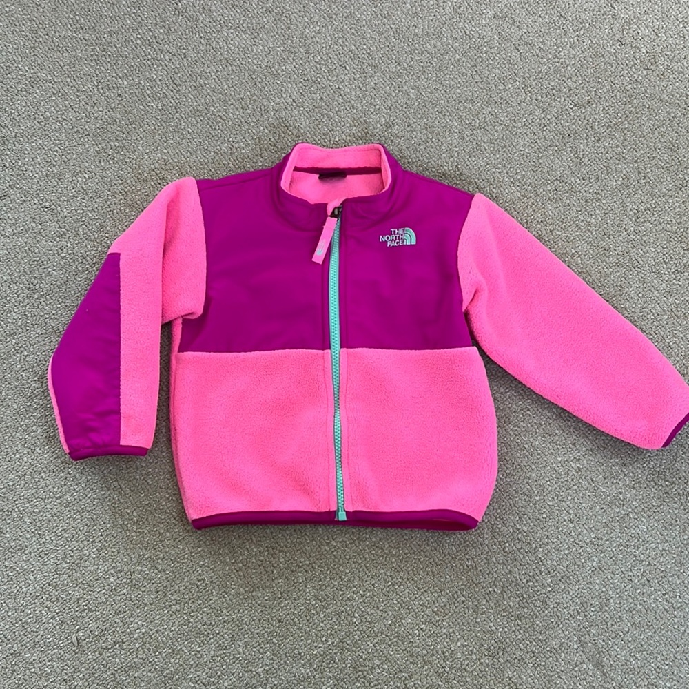 The North Face fleece jacket pink baby girl Size 18-24M